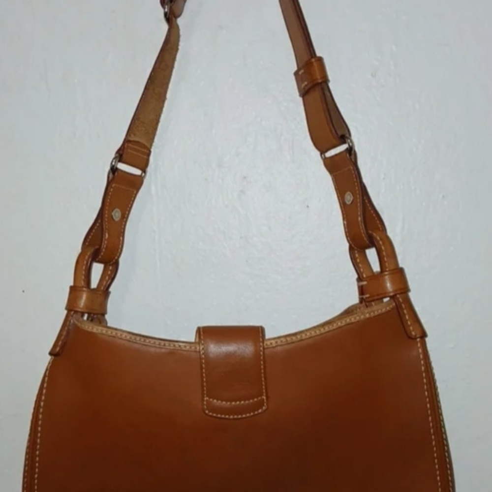 Dooney & Bourke Tan Leather Shoulder Bag - Picture 2 of 12